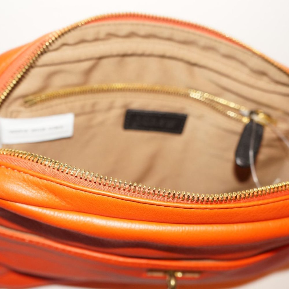 J.Crew Wixon, Crossbody Bag! Orange kid gloves leather. NWOT - Picture 6 of 8